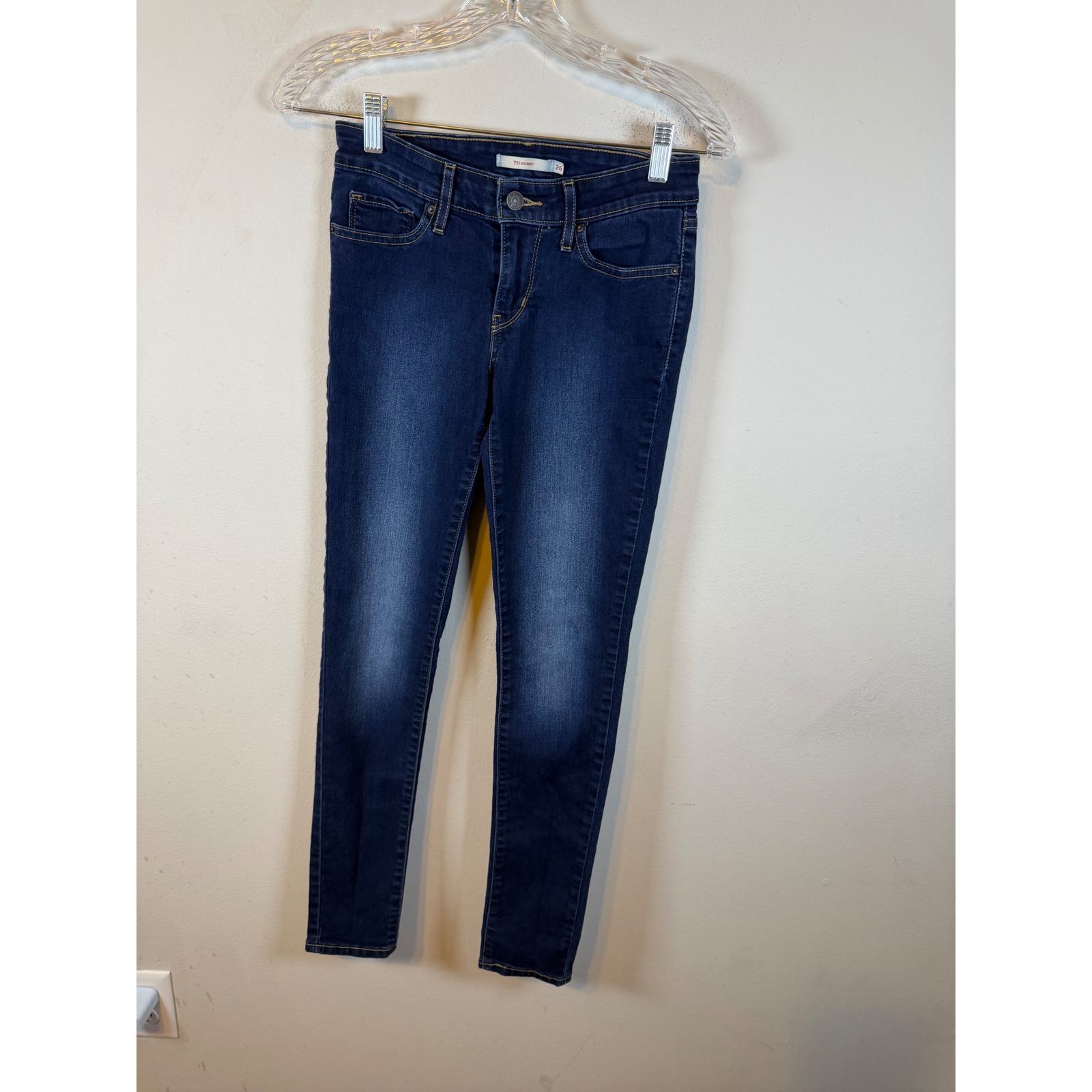 Levi's Womens 711 Skinny Jeans Dark Wash 26
